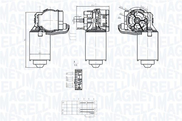 MAGNETI MARELLI Stikla tīrītāju motors 064373500010